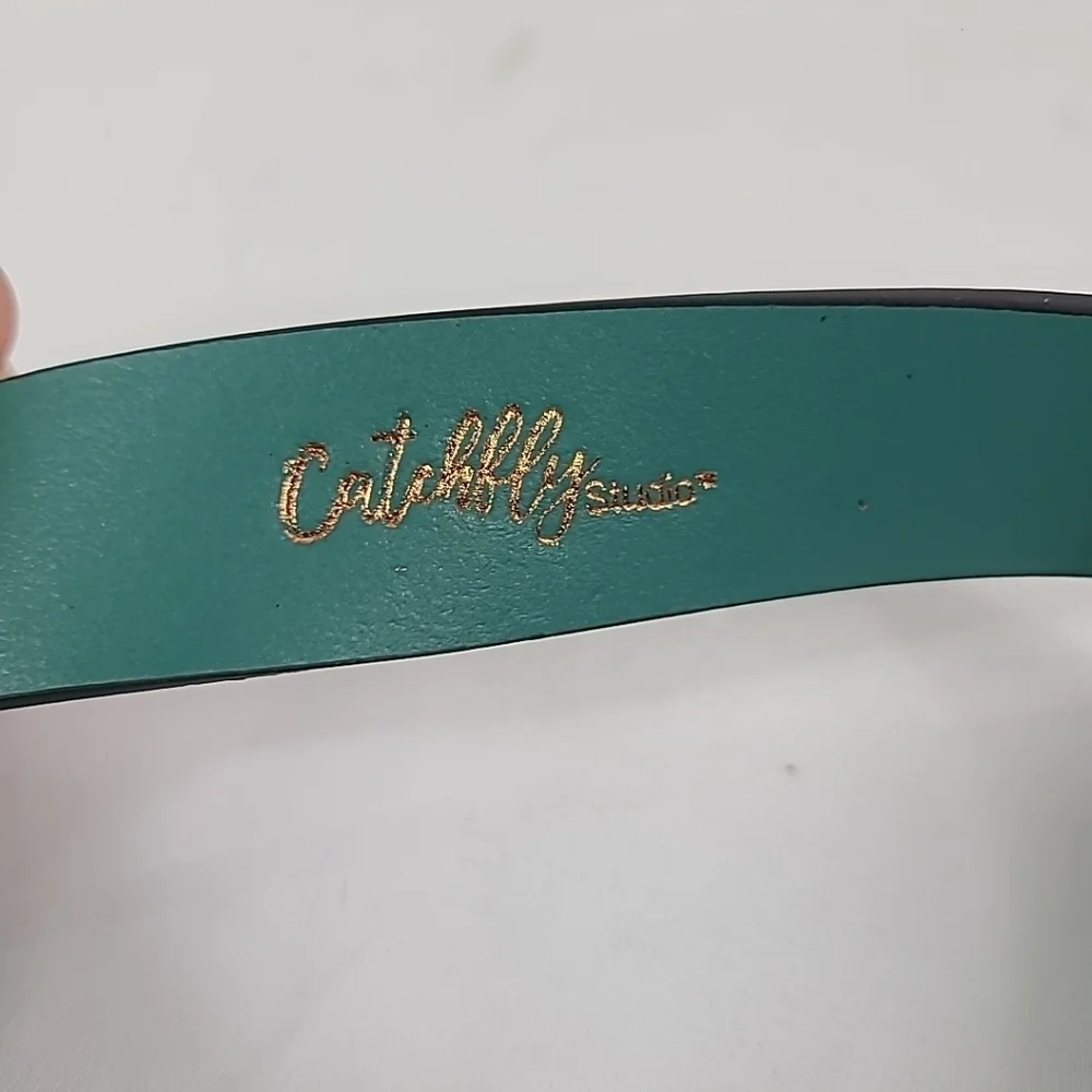 NEW Catchfly Baby Western Tooled Floral Embroidered Leather Belt Size S (24